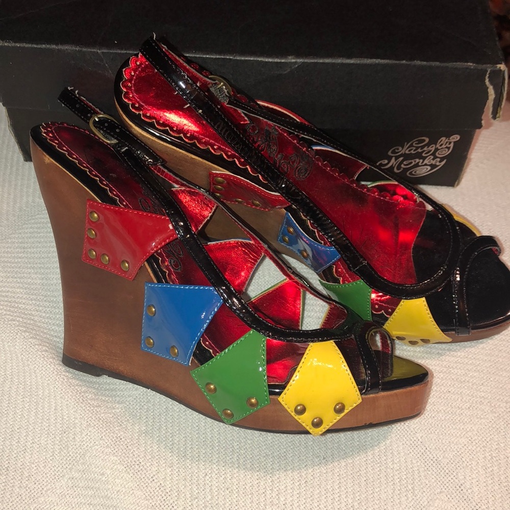 Naughty Monkey Multi Color Wedge Heel